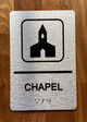 Chapel With Sign with Raised Letters Ada Sign