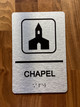 Chapel With Sign with Raised Letters Compliance Sign