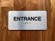 Entrance With Sign with Raised Letters Safety Sign