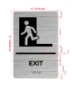 Exit Left With Symbol With Sign with Raised Letters Hpd Sign