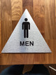 Men Restroom With Sign with Raised Letters Safety Sign