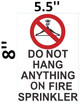 DO NOT Hang Anything ON FIRE Sprinkler ,Double Sided Tape, Back