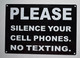 Please Silence Your Silent Cell Phones  Signage Black,