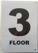 Sign FLOOR NUMBER THREE SIGN Blanc