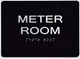 Meter Room  Signage - Black ,