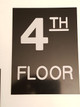 Floor number  Signage - Four 4  Signage Engraved Plastic-