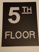 Floor number Five 5  Signage Engraved Plastic-