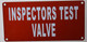 Inspectors Test Valve  Signage
