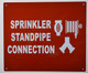 Sign Sprinkler Standpipe Connection  with English
