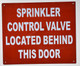 Sprinkler Control Valve Located Behind This Door