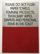 Sign Toilet  (7x10 inch, -, with Double Sided Tape !)-