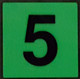 PHOTOLUMINESCENT DOOR IDENTIFICATION LETTER 5 (FIVE)  HEAVY DUTY / GLOW IN THE DARK