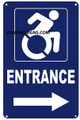 ACCESSIBLE Entrance Arrow Right  Signage (minium Reflective,Rust Free, Blue 9X14)-The Pour Tous Blue LINE