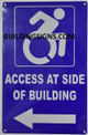 Access at Side of Building Left Arrow-The Pour Tous Blue LINE