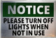 Sign Please Turn Lights Off When Not in Use