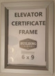 Elevator certificate frame