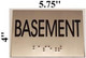 Sign BASEMENT  - BRAILLE-STAINLESS STEEL