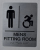 Men's accessible Fitting Room  with Tactile Text and Braille