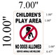 Children's Play Area No Dogs Allowed Notice  Back