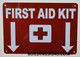 First Aid Kit  with Down Arrow Back