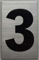 Apartment Number sinage - Three 3Brush