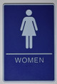 FD Sign WOMEN Restroom Sign- - BRAILLE PLASTIC ADA