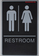 FD Sign Restrooms Sign- - BRAILLE PLASTIC ADA