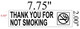 FD Sign THANK YOU FOR NOT SMOKING