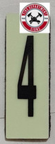 PHOTOLUMINESCENT DOOR NUMBER 4 SIGN HEAVY DUTY