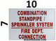 FD Sign Combination Standpipe and Sprinkler System FIRE Department Connection