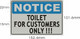 fd Sign Toilet for Customer ONLY