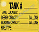 Tank #- Tank Capacity Signage