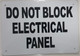 DO NOT Block Electrical Panel Signage