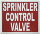 FD Sign Sprinkler Control Valve