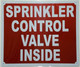 HPD Sign Sprinkler Control Valve Inside