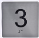 Apartment Number 3 Signage with Braille and Raised Number