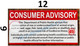 FD Sign Consumer Advisory Consuming Raw Or Undercooked Safety