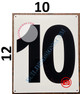 Large Number 10 Signage -Metal Signage - Parking LOT Number Signage