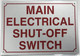FD Sign Main Electrical Shut Off Switch
