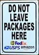 FD Sign DO NOT LEAVE PACKAGES HERE