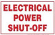 Hpd ELECTRICAL POWER SHUT-OFF Label Decal Sticker