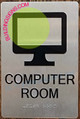 FD Sign Computer Room  -Braille  with Raised Tactile Graphics and Letters