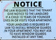Sign Window Guard Notice - NYC HPD