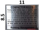 Compactor Rules Signage