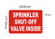 HPD Sign Sprinkler Shut Off Valve Inside