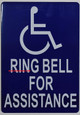 ADA Ring Bell for Assistance with Symbol