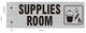 Supplies Room Sign -Two-Sided/Double Sided Projecting, Corridor and Hallway