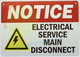 HPD SIGN NOTICE ELECTRICAL SERVICE MAIN DISCONNECT