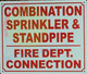 FD COMBINATION SPRINKLER STANDPIPE FIRE DEPT CONNECTION SIGN