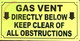 HPD GAS VENT YELLOW SIGN